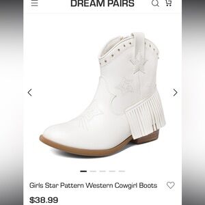 Dream Pairs White Star Western Cowgirl Boots